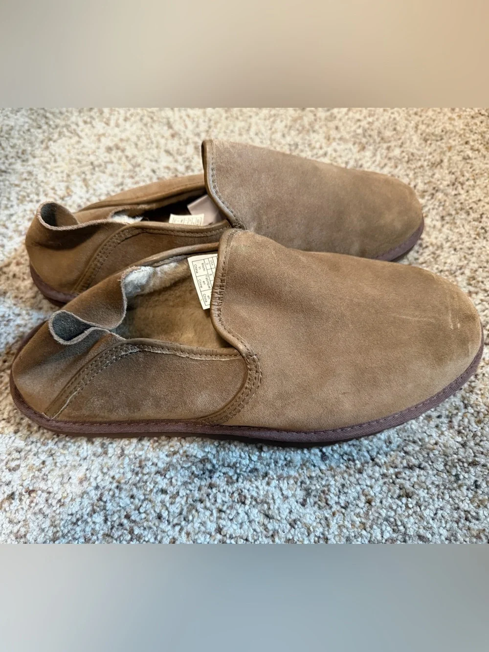 UGG Cooke Men 9 Chestnut Suede Slip On Slippers Loafers 1013485 Collapsible Heel